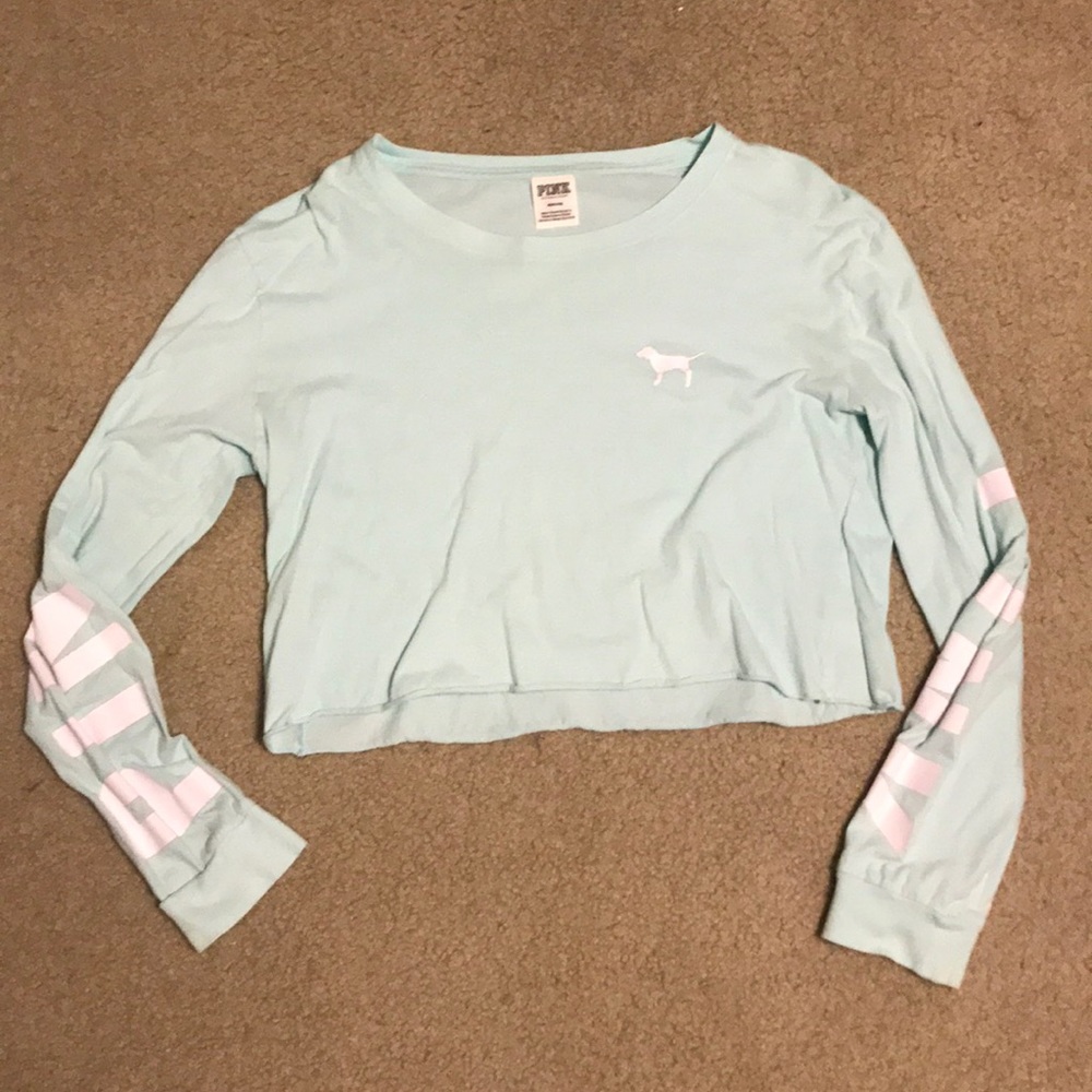 Mint green PINK crop top